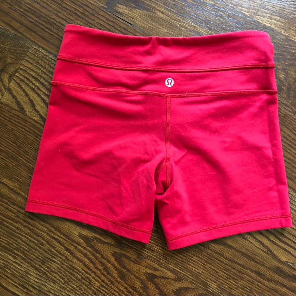Red hot size 4 Lululemon shorts